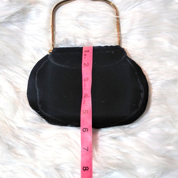 Vintage Black Velvet purse - Picture 2 of 8